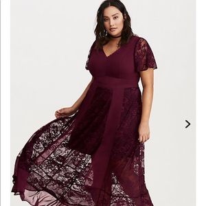 Burgundy Lace Dress